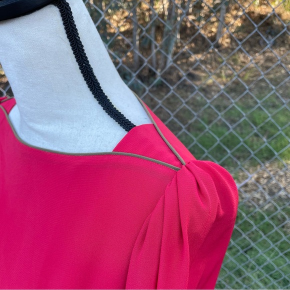 VINTAGE 80’s I. Magnin Designer RED Dress with Self-Tie- CLASSIC FASHION! - Picture 13 of 14